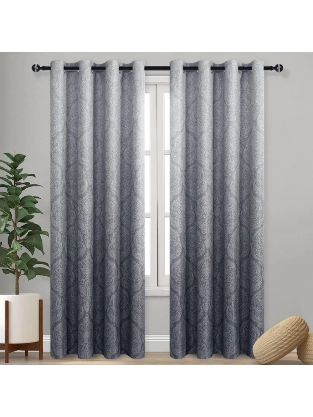 Ombre Blackout Curtains - Thermal Insulated Grommet Drapes, 52x84